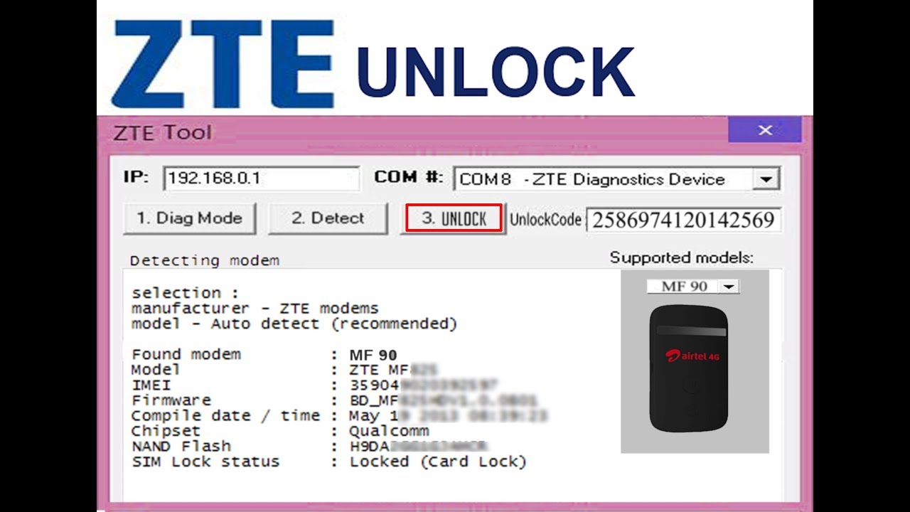 Zte Mf283+ Free Unlock Code